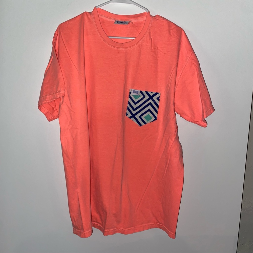 The Fraternity Collection Neon Orange Pocket Tee
